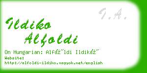 ildiko alfoldi business card